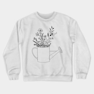 Wildflowers in watering can Crewneck Sweatshirt